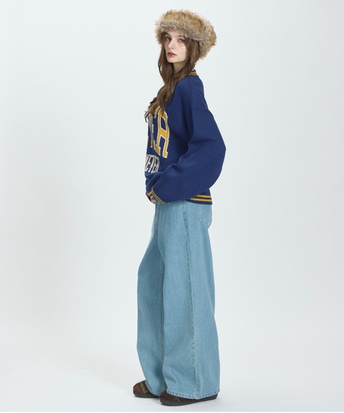 BENUA(ベヌア)の「logo knit/ロゴニット(ニット/セーター・レディース・ネイビー/ブラウン・FREE)」の5枚目の写真