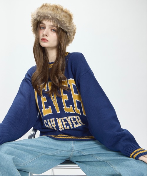 BENUA(ベヌア)の「logo knit/ロゴニット(ニット/セーター・レディース・ネイビー/ブラウン・FREE)」の10枚目の写真