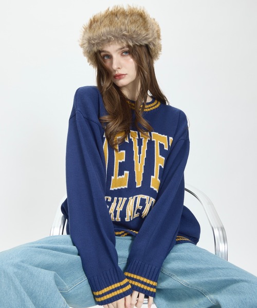 BENUA(ベヌア)の「logo knit/ロゴニット(ニット/セーター・レディース・ネイビー/ブラウン・FREE)」の11枚目の写真