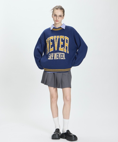 BENUA(ベヌア)の「logo knit/ロゴニット(ニット/セーター・レディース・ネイビー/ブラウン・FREE)」の18枚目の写真