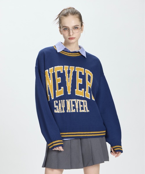 BENUA(ベヌア)の「logo knit/ロゴニット(ニット/セーター・レディース・ネイビー/ブラウン・FREE)」の19枚目の写真