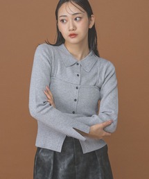 3.3 Field Trip/キャミ付きボタンニット