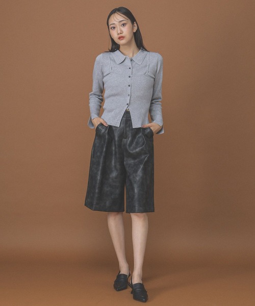 ALAND(エーランド)の「3.3 Field Trip/キャミ付きボタンニット(ニット/セーター・レディース・ブラック/ホワイト×レッド/グレー・FREE)」の14枚目の写真