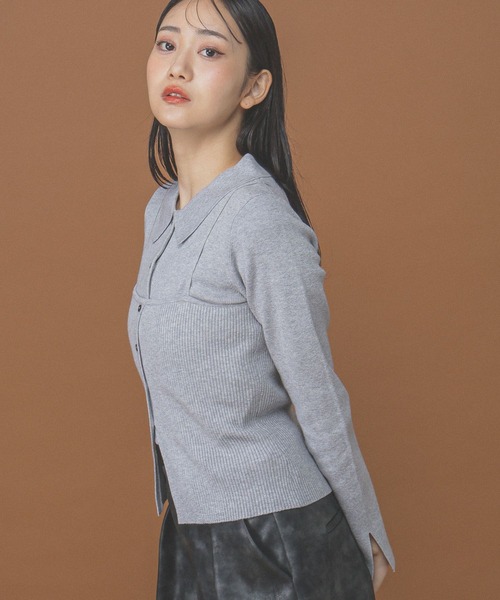 ALAND(エーランド)の「3.3 Field Trip/キャミ付きボタンニット(ニット/セーター・レディース・ブラック/ホワイト×レッド/グレー・FREE)」の18枚目の写真