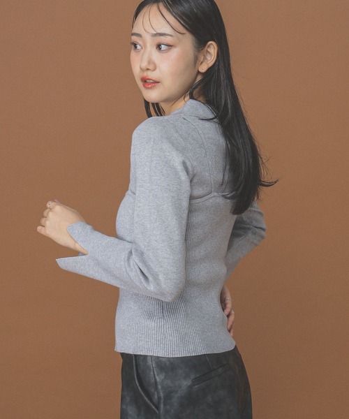 ALAND(エーランド)の「3.3 Field Trip/キャミ付きボタンニット(ニット/セーター・レディース・ブラック/ホワイト×レッド/グレー・FREE)」の19枚目の写真