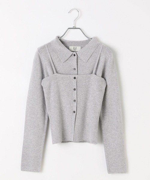 ALAND(エーランド)の「3.3 Field Trip/キャミ付きボタンニット(ニット/セーター・レディース・ブラック/ホワイト×レッド/グレー・FREE)」の22枚目の写真