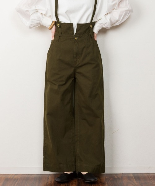 サロペット・オーバーオール・オールインワン TODAYFUL Suspenders Highwaist Pants セール】サスペンダー付きハイウェストツイルパンツ（サロペット