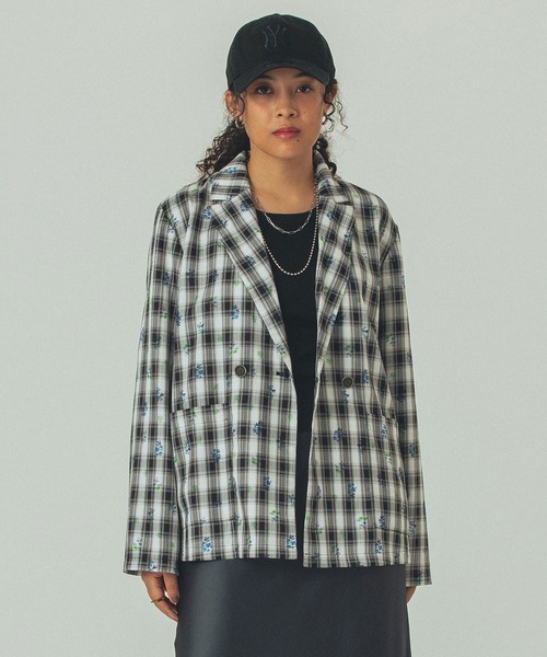 ROSE BUD（ローズバッド）の「(mag.by c)FLOWER PRINT CHECK SHIRT（その他アウター・レディース・ブラウン/ブラック・ONE SIZE）」の3枚目の写真
