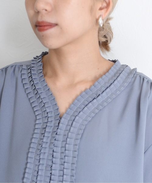 Eimee Law ❀ブラウス❀ 新品 Eimee Law（エイミーロウ） ブラウス シャツ ライトデニム ボウタイ