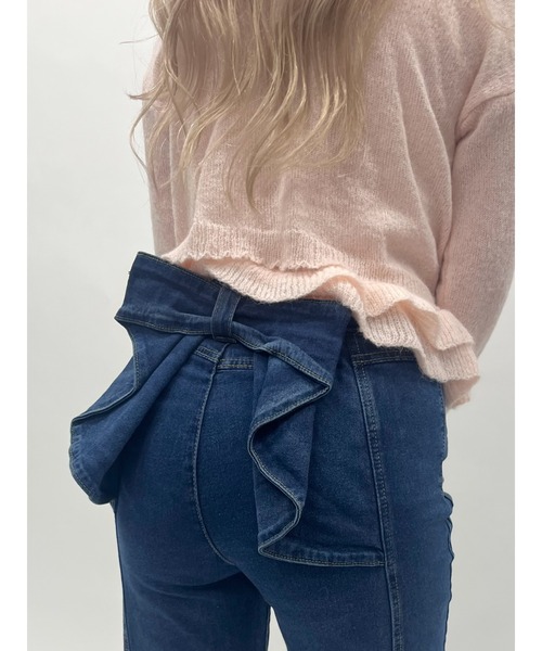 MORE self LOVE(モアセルフラブ)の「バックリボンデニム(デニムパンツ・レディース・ブルー・FREE)」の9枚目の写真
