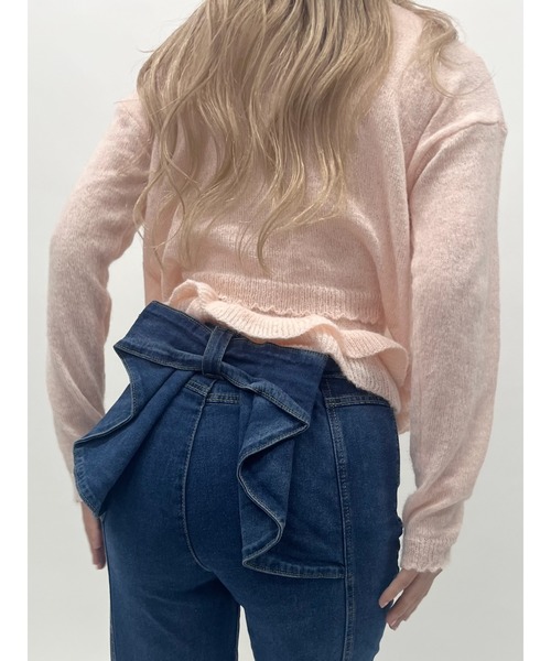 MORE self LOVE(モアセルフラブ)の「バックリボンデニム(デニムパンツ・レディース・ブルー・FREE)」の10枚目の写真