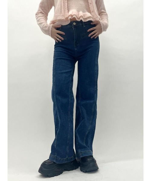 MORE self LOVE(モアセルフラブ)の「バックリボンデニム(デニムパンツ・レディース・ブルー・FREE)」の18枚目の写真