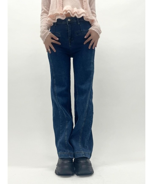MORE self LOVE(モアセルフラブ)の「バックリボンデニム(デニムパンツ・レディース・ブルー・FREE)」の20枚目の写真