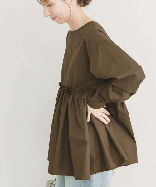 ITEMS URBANRESEARCH（アイテムズ アーバンリサーチ）の「ウエストギャザーブラウス（シャツ/ブラウス・レディース・ブラウン/ストライプ/ブラック・FREE）」の16枚目の写真