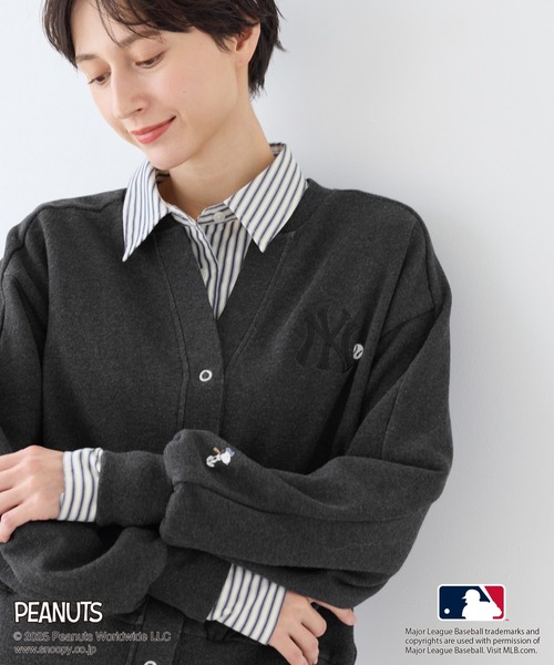 MLB（メジャーリーグベースボール）の「【PEANUTS×MLB COLLECTION by ROPE' PICNIC】カーディガン（カーディガン/ボレロ・レディース・チャコールグレー/ライトグレー/ブラウン・FREE）」の2枚目の写真