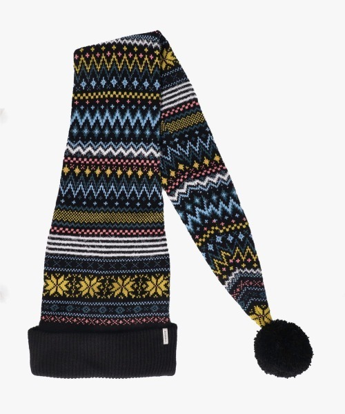 OVERRIDE（オーバーライド）の「OVERRIDE  KNIT NORDIC LONG WATCH / オーバーライド（ニットキャップ/ビーニー・レディース・ブラック系/ホワイト/ブラック・57~59cm）」の3枚目の写真