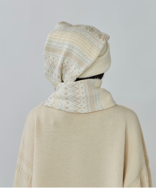 OVERRIDE（オーバーライド）の「OVERRIDE  KNIT NORDIC LONG WATCH / オーバーライド（ニットキャップ/ビーニー・レディース・ブラック系/ホワイト/ブラック・57~59cm）」の7枚目の写真