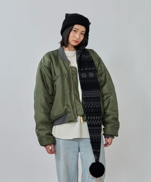 OVERRIDE（オーバーライド）の「OVERRIDE  KNIT NORDIC LONG WATCH / オーバーライド（ニットキャップ/ビーニー・レディース・ブラック系/ホワイト/ブラック・57~59cm）」の10枚目の写真