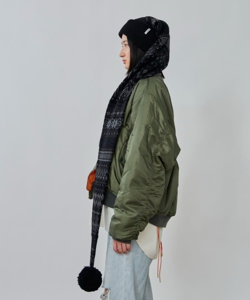 OVERRIDE（オーバーライド）の「OVERRIDE  KNIT NORDIC LONG WATCH / オーバーライド（ニットキャップ/ビーニー・レディース・ブラック系/ホワイト/ブラック・57~59cm）」の12枚目の写真