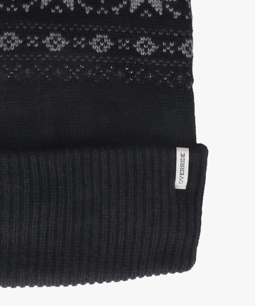 OVERRIDE（オーバーライド）の「OVERRIDE  KNIT NORDIC LONG WATCH / オーバーライド（ニットキャップ/ビーニー・レディース・ブラック系/ホワイト/ブラック・57~59cm）」の18枚目の写真