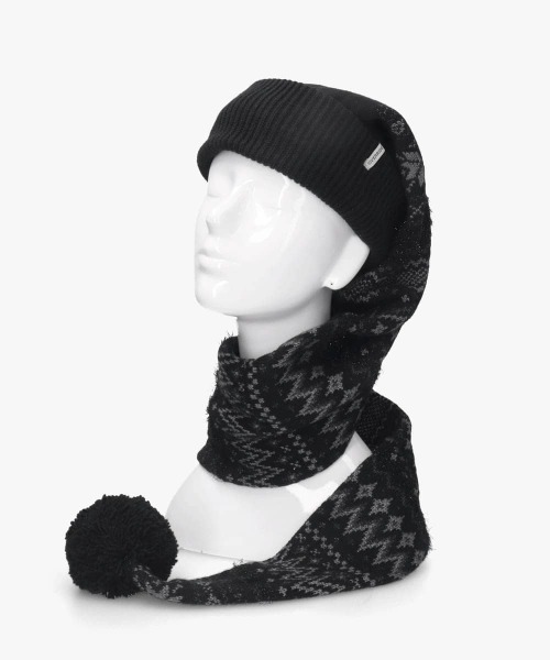 OVERRIDE（オーバーライド）の「OVERRIDE  KNIT NORDIC LONG WATCH / オーバーライド（ニットキャップ/ビーニー・レディース・ブラック系/ホワイト/ブラック・57~59cm）」の20枚目の写真