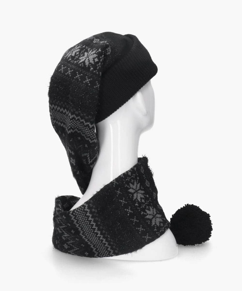 OVERRIDE（オーバーライド）の「OVERRIDE  KNIT NORDIC LONG WATCH / オーバーライド（ニットキャップ/ビーニー・レディース・ブラック系/ホワイト/ブラック・57~59cm）」の21枚目の写真