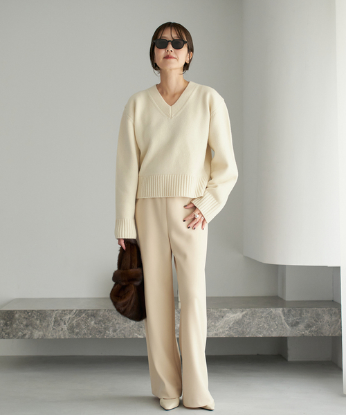 plage（プラージュ）の「V minimum ニット（ニット/セーター・レディース・チャコールグレー/ホワイト・FREE）」の22枚目の写真