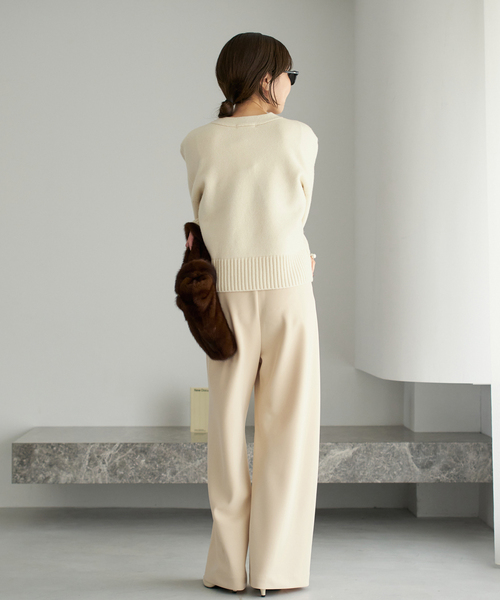 plage（プラージュ）の「V minimum ニット（ニット/セーター・レディース・チャコールグレー/ホワイト・FREE）」の20枚目の写真