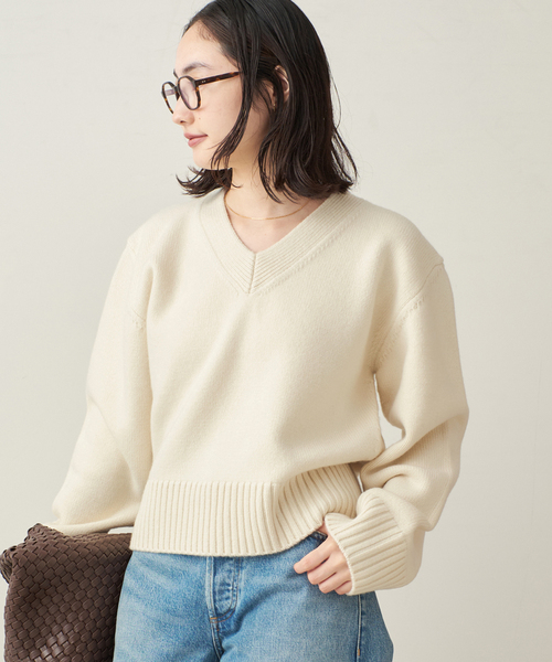 plage（プラージュ）の「V minimum ニット（ニット/セーター・レディース・チャコールグレー/ホワイト・FREE）」の14枚目の写真