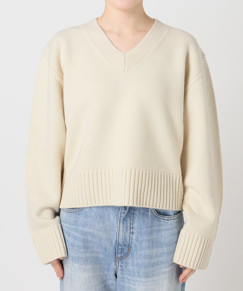 plage（プラージュ）の「V minimum ニット（ニット/セーター・レディース・チャコールグレー/ホワイト・FREE）」の4枚目の写真