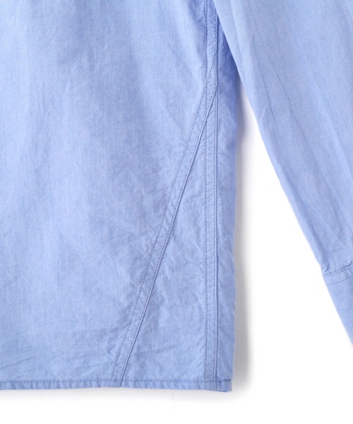 MHL.(エムエイチエル)の「BRUSHED COTTON CHAMBRAY(シャツ/ブラウス・メンズ・ブルー系その他3/カーキ・SMALL/MEDIUM/LARGE/X-LARGE)」の6枚目の写真