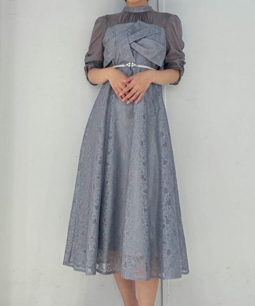 Cupid Heart（キューピッドハート）の「【Cupid Heart】結婚式用！フラワーレースノットデザインドレス（ドレス・レディース・イエロー/ブラウン/ブラック/ブルーグレー・MEDIUM）」の9枚目の写真