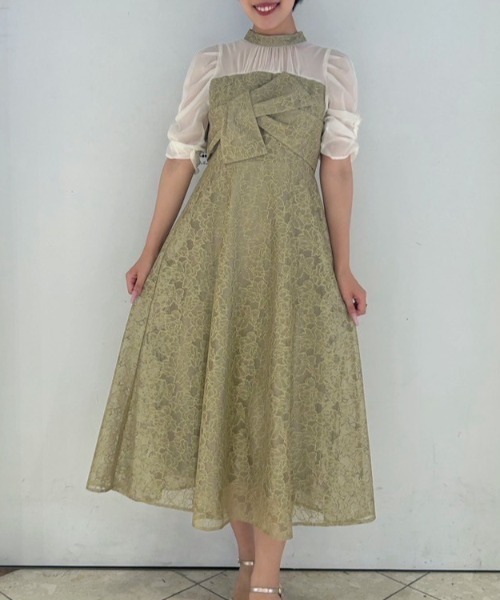 Cupid Heart（キューピッドハート）の「【Cupid Heart】結婚式用！フラワーレースノットデザインドレス（ドレス・レディース・イエロー/ブラウン/ブラック/ブルーグレー・MEDIUM）」の10枚目の写真