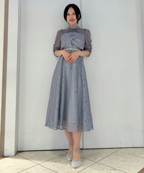 Cupid Heart(キューピッドハート)の「【Cupid Heart】結婚式用!フラワーレースノットデザインドレス(ドレス・レディース・イエロー/ブラウン/ブラック/ブルーグレー・MEDIUM)」の18枚目の写真