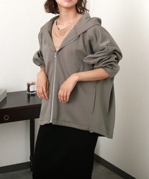 libelle more | ダンボールポンチ コクーンスリーブフードジップコート パーカー 体型カバー◎(パーカー)