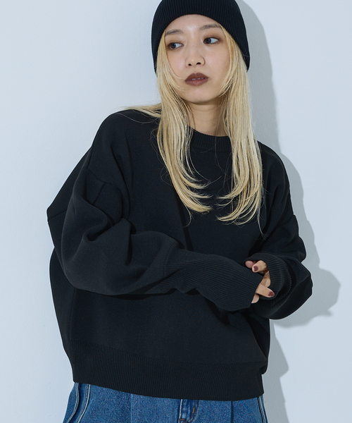 NOMINE（ノミネ）の「プレーティングニット プルオーバー（ラメ混・無地）（ニット/セーター・レディース・ブラック/その他1/ブラック系その他/ベージュ/その他・フリー）」の2枚目の写真