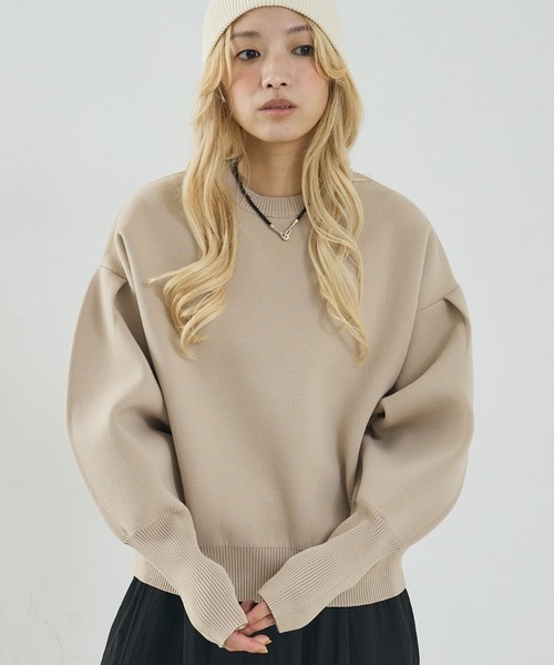 NOMINE(ノミネ)の「プレーティングニット プルオーバー(ラメ混・無地)(ニット/セーター・レディース・ブラック/その他1/ブラック系その他/ベージュ/その他/その他2・フリー)」の6枚目の写真