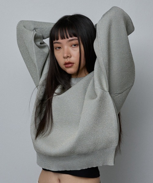 NOMINE（ノミネ）の「プレーティングニット プルオーバー（ラメ混・無地）（ニット/セーター・レディース・ブラック/その他1/ブラック系その他/ベージュ/その他・フリー）」の22枚目の写真