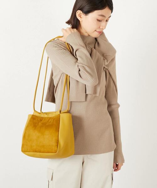 MELROSE claire(メルローズ クレール)の「【スエードキューブバッグ】(ショルダーバッグ・レディース・イエロー/グレー/ブラウン・FREE)」の4枚目の写真