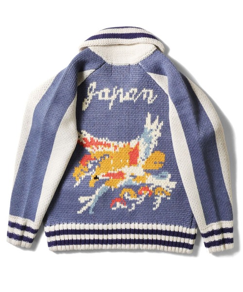 HOUSTON（ヒューストン）の「HOUSTON カウチンセーター(HAWK)（カーディガン/ボレロ・メンズ・ブルー/ブラック/レッド・LARGE/MEDIUM/X-LARGE）」の6枚目の写真