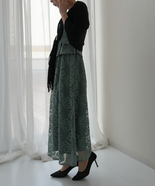 Jolie et Jolie(ジョリーエジョリー)の「パールホック付きフリンジボレロ(カーディガン/ボレロ・レディース・ブラック/シルバー/ベージュ・FREE)」の12枚目の写真