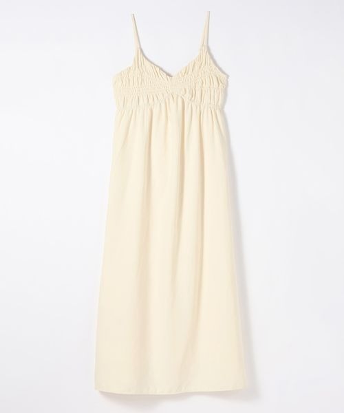 JEANASIS（ジーナシス）の「シャーリングキャミドレス/592733（ワンピース・レディース・オフホワイト/ブラック/ベージュ系その他・FREE）」の2枚目の写真