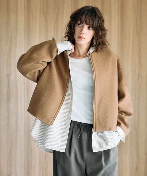 連休セール❤️23区　ウールリバーノーカラージャケット 23区｜ウールリバー ノーカラーコート | Rakuten Fashion(楽天