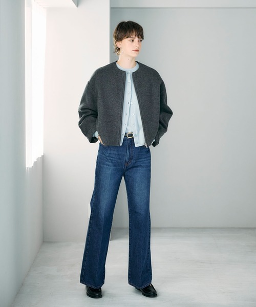 N.O.R.C（ノーク）の「ウールメルトンショートジップリバーコート（その他アウター・レディース・チャコール/キャメル/ブラック/サックスブルー・フリー）」の11枚目の写真