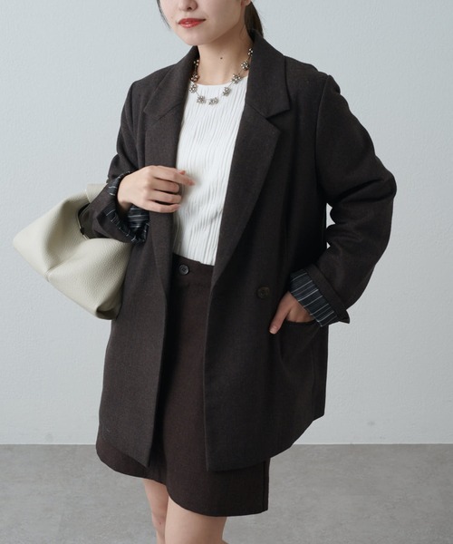 ヘリンボーン後ろベルトジャケット（テーラードジャケット）｜Lui's