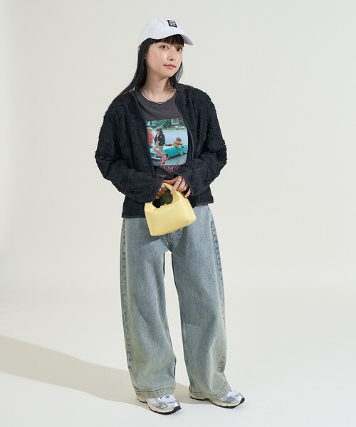 FREAK'S STORE(フリークスストア)の「メッシュ花柄 レースカーディガン/シアーカーディガン(カーディガン/ボレロ・レディース・ブラック/ベージュ・フリ-)」の14枚目の写真