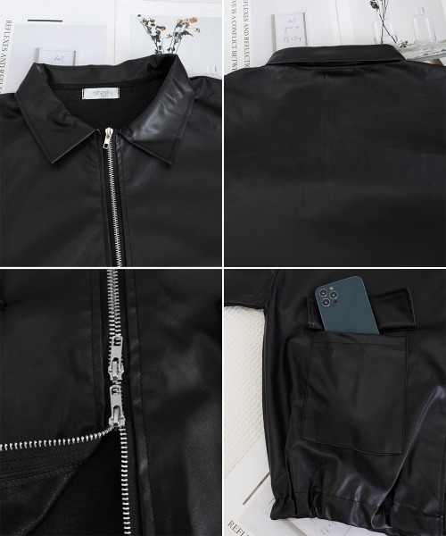 Miniministore(ミニミニストア)の「ダブルジップ ライダースジャケット韓国風(ブルゾン・レディース・カーキ/ブラック/アイボリー・FREE)」の4枚目の写真