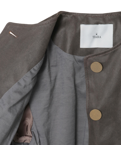 Tiara（ティアラ）の「ノーカラージャケット（ノーカラージャケット・レディース・ダークブラウン・FREE）」の6枚目の写真