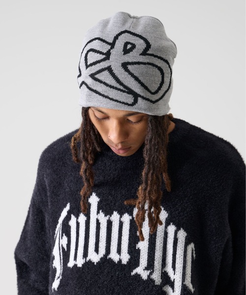 FUBU フブ FBロゴ ビッグ ビーニー ニット帽 帽子（ニット
