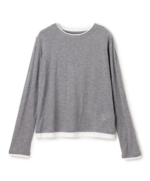 UNFILO(アンフィーロ)の「ソフトウール フェイクレイヤード ロンT(Tシャツ/カットソー・レディース・スカイブルー系/ライトイエロー系/グレー系・X-LARGE)」の12枚目の写真